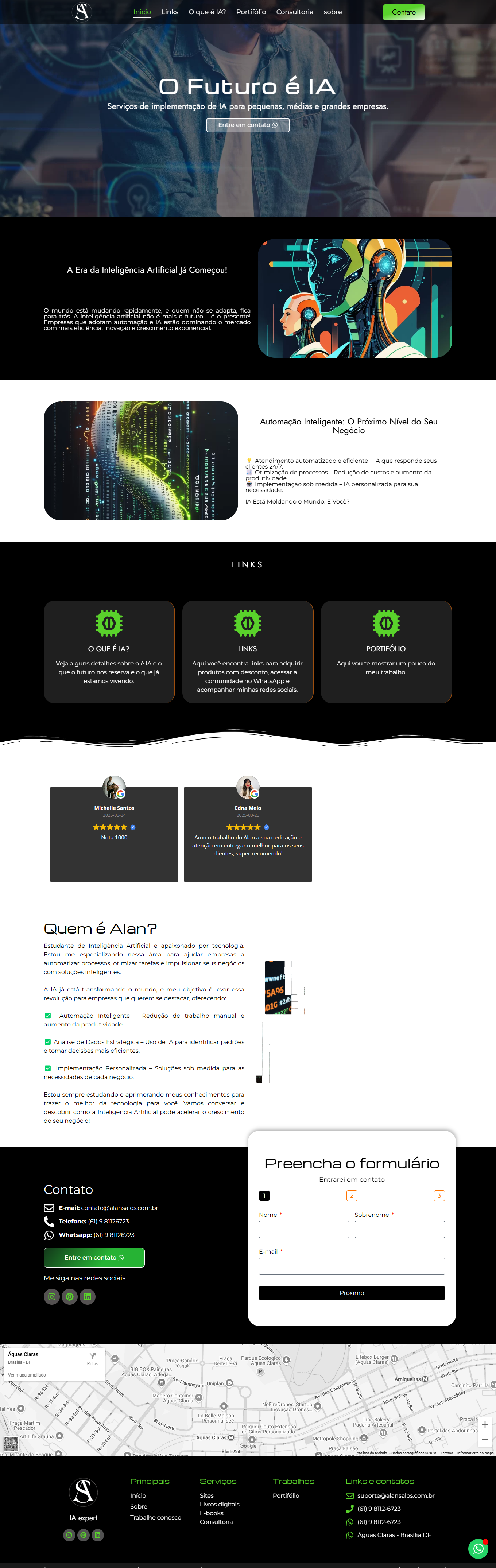 Sites, landing pages, links na bio e sites institucionais com design profissional Brasília DF