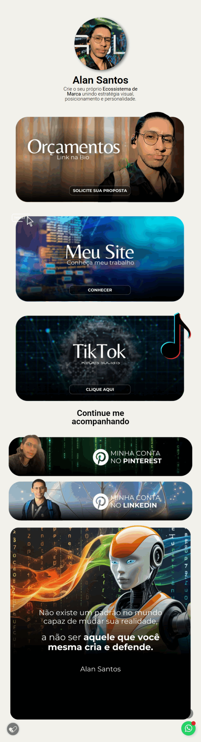 Sites, landing pages, links na bio e sites institucionais com design profissional Brasília DF